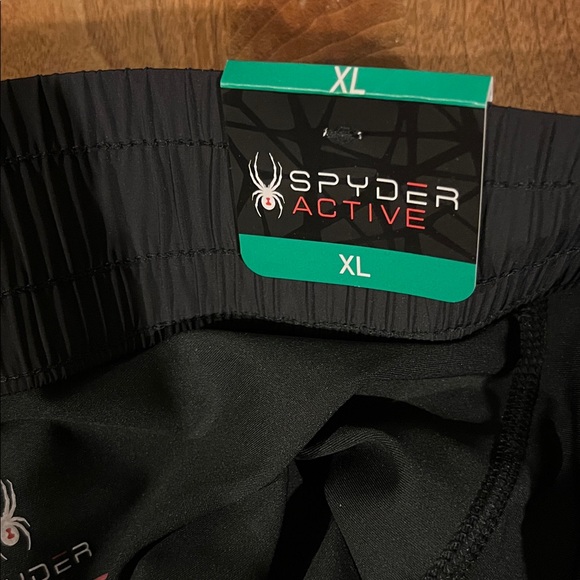 Spyder Active Black XL running shorts with built in 4” inseam inner short. - Picture 3 of 7